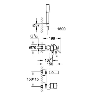 GROHE CONCETTO NEW 32212001 vaňová nástenná batéria vr. príslušenstvo chróm