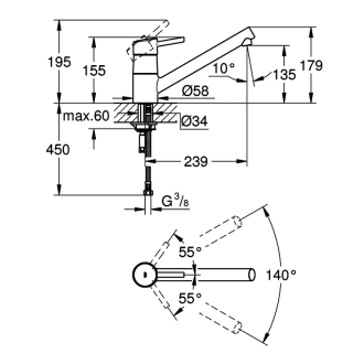 GROHE CONCETTO NEW 32659001 drezová stojanková batéria, chróm
