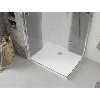 Mexen Lima Duo skladací sprchovací kút 100 x 90 cm, transparentný, chróm + plochá sprchová vanička - 856-100-090-01-02-4010