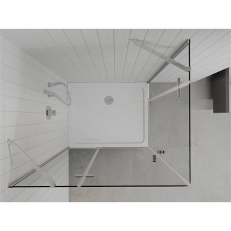 Mexen Roma Duo vyklápacia sprchová kabína 100 x 90 cm, transparentná, chróm + Plochá sprchová vanička - 854-100-090-01-02-4010