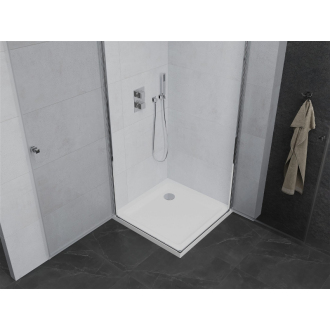 Mexen Pretoria Duo vyklápacia sprchová kabína 90 x 90 cm, transparentná, chróm + Plochá sprchová vanička - 852-090-090-01-02-4010