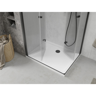 Mexen Lima Duo skladací sprchovací kút 100 x 90 cm, transparentná, čierna + plochá sprchová vanička - 856-100-090-70-02-4010B