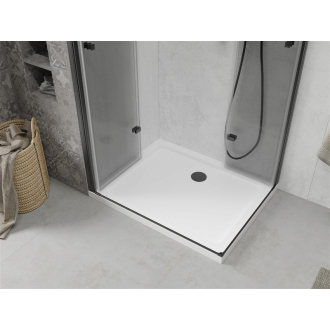 Mexen Lima Duo skladací sprchovací kút 100 x 90 cm, transparentná, čierna + plochá sprchová vanička - 856-100-090-70-02-4010B