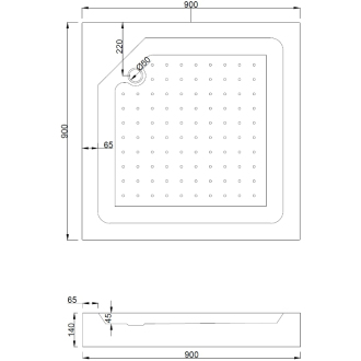 Mexen Rio štvorcová sprchová kabína 90 x 90 cm, pruhy, chróm + sprchová vanička Rio, biela - 860-090-090-01-20-4510