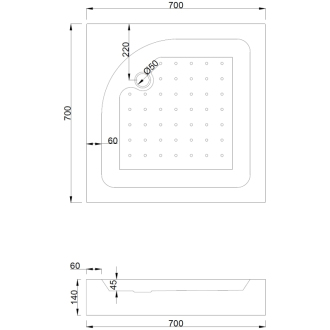 Mexen Rio štvorcový sprchovací kút 70 x 70 cm, mráz, chróm + sprchová vanička Rio, biela - 860-070-070-01-30-4510