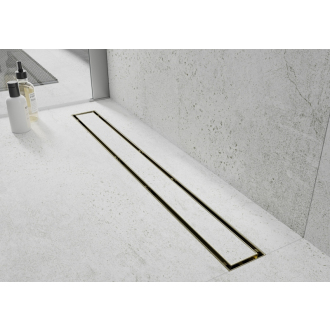Mexen FLAT 110 cm - 2v1 lineárny odtokový žľab, zlatá 1510110