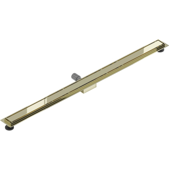 Mexen FLAT 130 cm - 2v1 lineárny odtokový žľab, zlatá 1510130