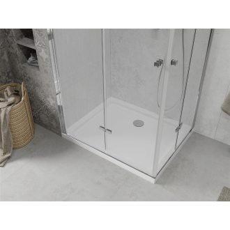 Mexen Lima Duo skladací sprchovací kút 80 x 70 cm, transparentný, chróm + plochá sprchová vanička - 856-080-070-01-02-4010