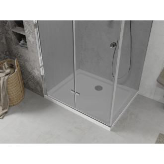 Mexen Lima skladací sprchovací kút 70 x 90 cm, grafit, chróm + plochá sprchová vanička, biela - 856-070-090-01-40-4010