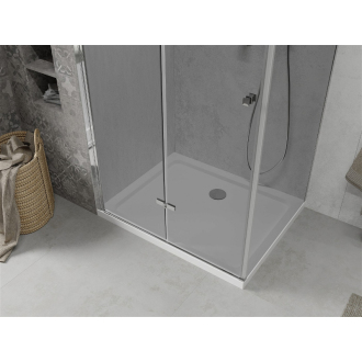 Mexen Lima skladací sprchovací kút 90 x 70 cm, grafit, chróm + plochá sprchová vanička, biela - 856-090-070-01-40-4010