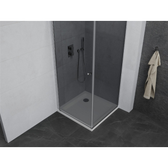 Mexen Pretoria sklopná sprchová kabína 90 x 90 cm, grafit, chróm + plochá sprchová vanička - 852-090-090-01-40-4010