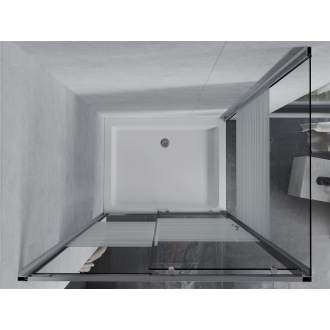 Mexen Apia výsuvná sprchová kabína 120 x 90 cm, pásy, chróm + sprchová vanička Rio - 840-120-090-01-20-4510