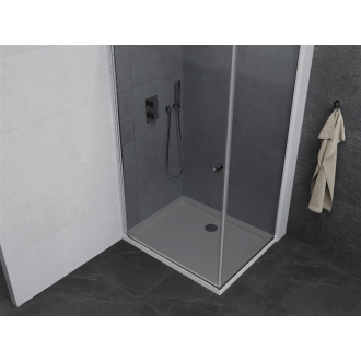 Mexen Pretoria sklopná sprchová kabína 70 x 80 cm, grafit, chróm + plochá sprchová vanička - 852-070-080-01-40-4010
