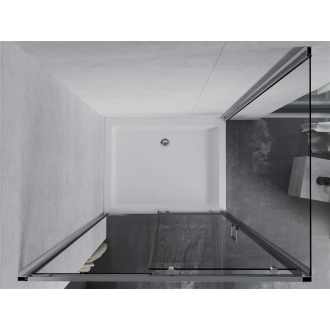 Mexen Apia výsuvná sprchová kabína 120 x 90 cm, transparentná, chróm + sprchová vanička Rio - 840-120-090-01-00-4510