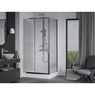 Mexen Apia výsuvná sprchová kabína 120 x 90 cm, transparentná, chróm + sprchová vanička Rio - 840-120-090-01-00-4510