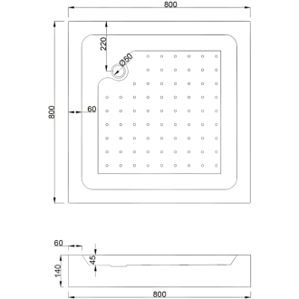 Mexen Rio štvorcová sprchová kabína 80 x 80 cm, priehľadná, zlatá + sprchová vanička Rio, biela - 860-080-080-50-00-4510