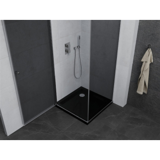 Mexen Pretoria sklopná sprchová kabína 70 x 70 cm, grafit, chróm + plochá sprchová vanička, čierna - 852-070-070-01-40-4070