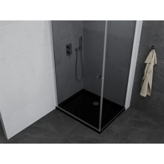 Mexen Pretoria sklopná sprchová kabína 80 x 90 cm, grafit, chróm + plochá sprchová vanička, čierna - 852-080-090-01-40-4070