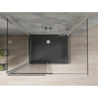 Mexen Omega 3-stenný, výsuvný sprchovací kút 120 x 100 cm, transparentný, chróm + Plochá sprchová vanička - 825-120-100-01-00-3s-4070