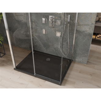 Mexen Omega 3-stenný, výsuvný sprchovací kút 120 x 100 cm, transparentný, chróm + Plochá sprchová vanička - 825-120-100-01-00-3s-4070