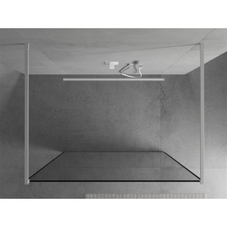 Mexen Kyoto voľne stojaca sprchová stena 100 x 200 cm, transparent/čierny vzor 8 mm, biela - 800-100-002-20-70