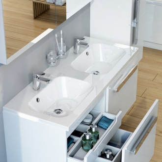 Ravak dvojumývadlo Chrome 1200 white s otvormi XJG01112000