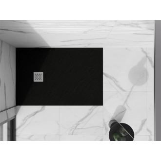 Mexen STONE+ sprchová vanička, obdĺžniková 80x100x2, 5 cm, čierna 44708010