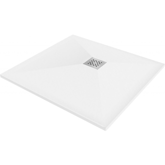 Mexen STONE+ sprchová vanička, štvorcová 80x80x2, 5 cm, biela 44108080