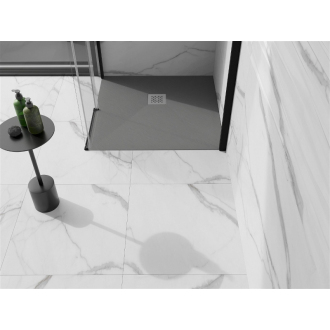 Mexen Stone+ štvorcová kompozitová sprchová vanička 90 x 90 cm, šedo-betón - 44619090