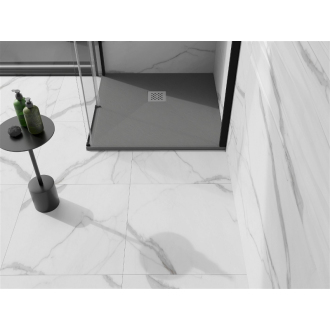 Mexen Stone+ štvorcová kompozitová sprchová vanička 90 x 90 cm, šedo-betón - 44619090