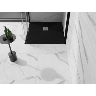 Mexen Stone+ štvorcová kompozitová sprchová vanička 90 x 90 cm, čierna - 44709090