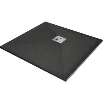 Mexen Stone+ štvorcová kompozitová sprchová vanička 90 x 90 cm, antracit - 44719090