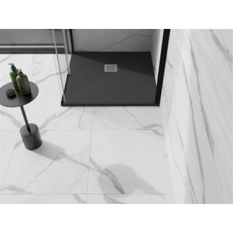Mexen Stone+ štvorcová kompozitová sprchová vanička 90 x 90 cm, antracit - 44719090
