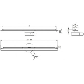 Mexen FLAT 360 SUPER SLIM 160 cm - Lineárny odtokový žľab, zlatá 1551160