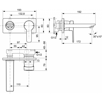 Ideal Standard GIO A6107AA podomietková umývadlová batéria, chróm