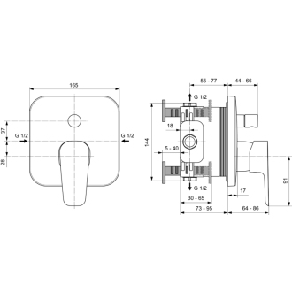 Ideal Standard CERAPLAN III A 6115 AA vaňová podomietková batéria