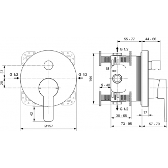 Ideal Standard GIO A6276AA podomietková vaňová batéria, chróm