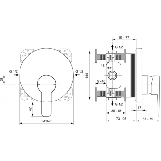 Ideal Standard GIO A6278AA podomietková sprchová batéria, chróm