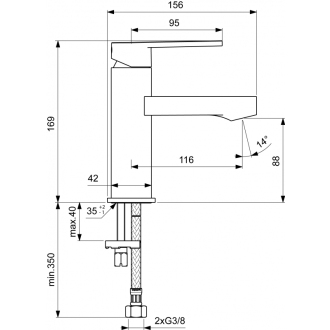 Ideal Standard GIO B0600AA umývadlová batéria bez výpustu, chróm