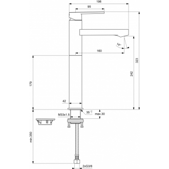 Ideal Standard GIO B0601AA umývadlová batéria s vysokým vývodom, bez výpuste, chróm