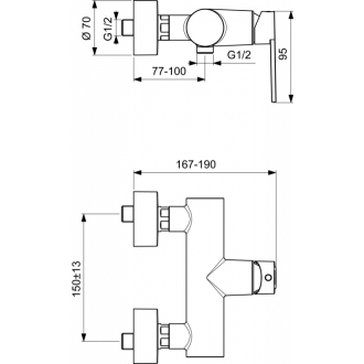 Ideal Standard GIO B0623AA sprchová batéria, chróm