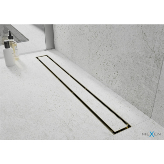 Mexen Flat 360 ° M13 2v1 otočný lineárny odtok 60 cm, zlatý - 1510060-40