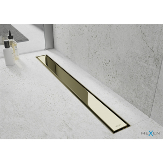 Mexen Flat 360 ° M13 2v1 otočný lineárny odtok 90 cm, zlatý - 1510090-40