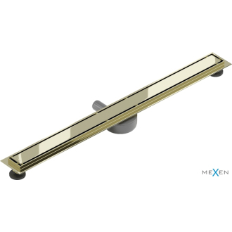 Mexen Flat 360 ° M13 2v1 otočný lineárny odtok 100 cm, zlatý - 1510100-40