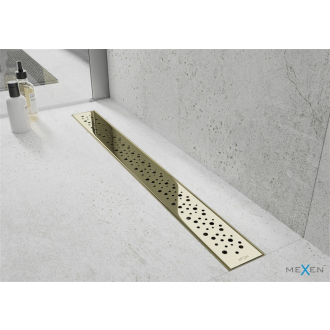 Mexen Flat 360 ° M12 otočný lineárny odtok 90 cm, zlatý - 1521090-40