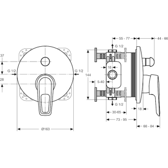 Ideal Standard CERAMIX blue A5664 AA vaňová podomietková armatúra diel 2, chróm