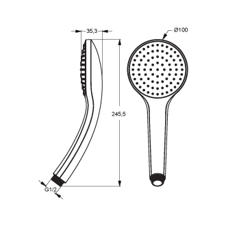 Ideal Standard IDEALRAIN ručná sprcha 100 mm B9402 AA