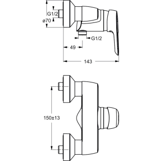 Ideal Standard CERAMIX blue B9493 AA sprchová armatúra, chróm