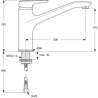 Ideal Standard CERAMIX BLUE drezová batéria B9495 AA, chróm