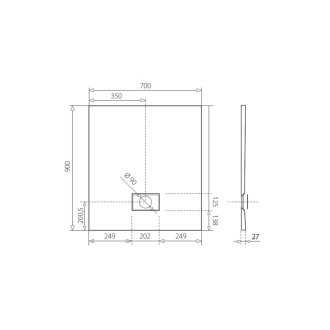 Aquatek SMC GLOSSY 90x70cm Sprchová vanička SMCGLOSSY90X70